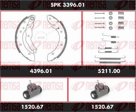 Remsa SPK 3396.01 - Комплект спирачна челюст vvparts.bg