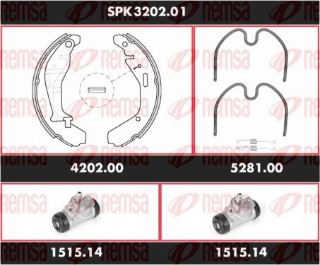 Remsa SPK 3202.01 - Комплект спирачна челюст vvparts.bg