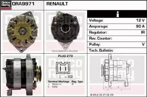 Remy DRA9971 - Генератор vvparts.bg