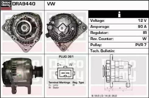 Remy DRA9440 - Генератор vvparts.bg