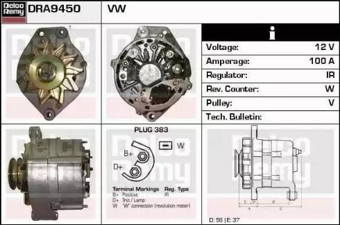 Remy DRA9450 - Генератор vvparts.bg