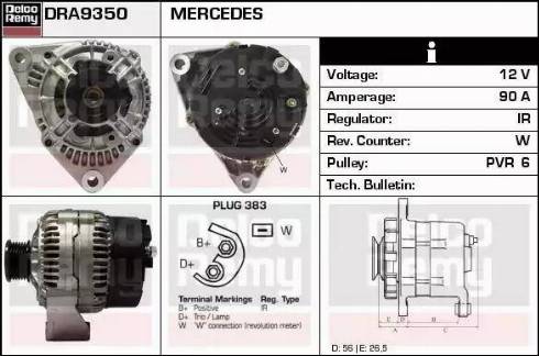 Remy DRA9350 - Генератор vvparts.bg