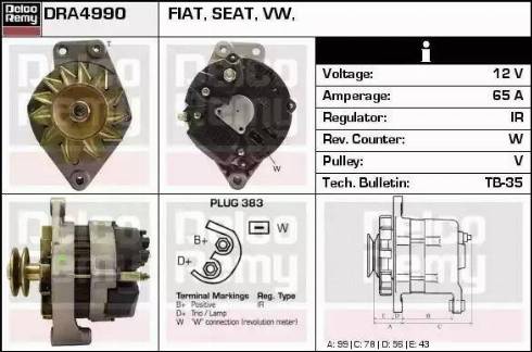 Remy DRA4990 - Генератор vvparts.bg