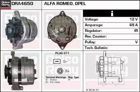 Remy DRA4650 - Генератор vvparts.bg