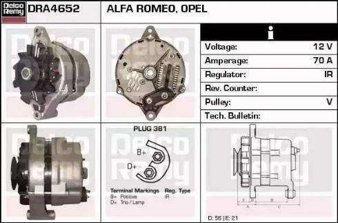 Remy DRA4652 - Генератор vvparts.bg