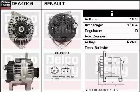 Remy DRA4046 - Генератор vvparts.bg