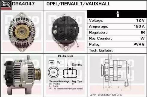 Remy DRA4047 - Генератор vvparts.bg