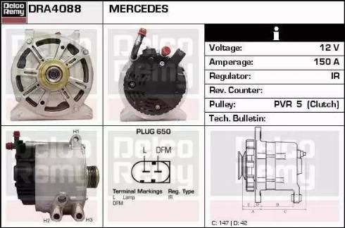 Remy DRA4088N - Генератор vvparts.bg