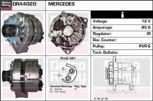 Remy DRA4020 - Генератор vvparts.bg