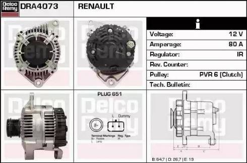 Remy DRA4073 - Генератор vvparts.bg