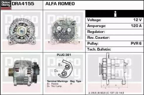 Remy DRA4155 - Генератор vvparts.bg