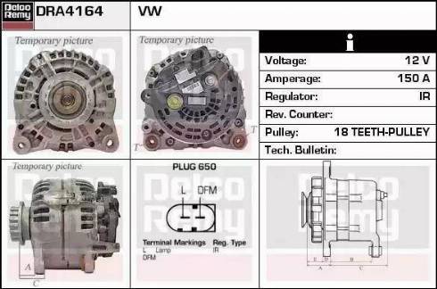 Remy DRA4164 - Генератор vvparts.bg