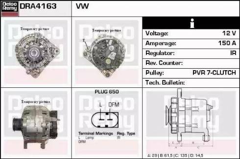 Remy DRA4163 - Генератор vvparts.bg