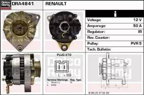 Remy DRA4841 - Генератор vvparts.bg