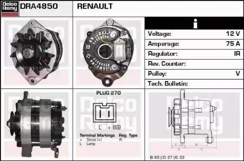 Remy DRA4850 - Генератор vvparts.bg