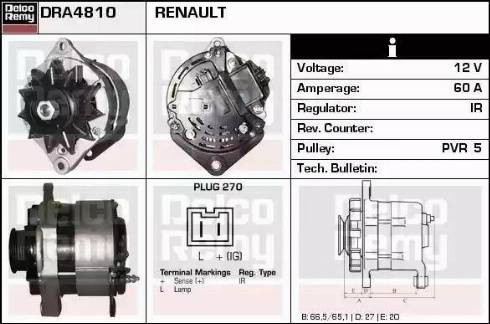 Remy DRA4810 - Генератор vvparts.bg