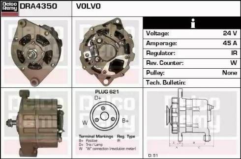 Remy DRA4350 - Генератор vvparts.bg