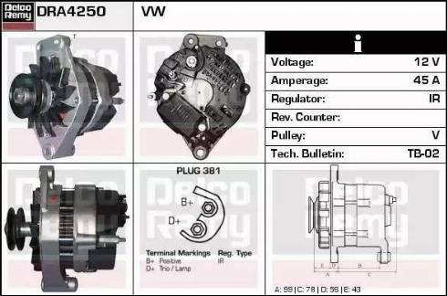 Remy DRA4250 - Генератор vvparts.bg