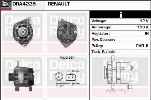 Remy DRA4225 - Генератор vvparts.bg