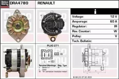 Remy DRA4780 - Генератор vvparts.bg