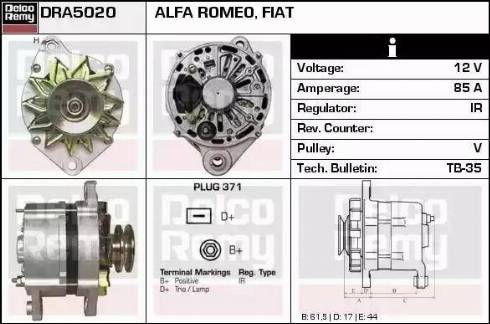 Remy DRA5020 - Генератор vvparts.bg