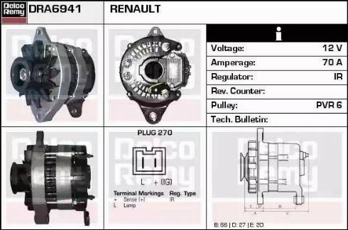 Remy DRA6941 - Генератор vvparts.bg