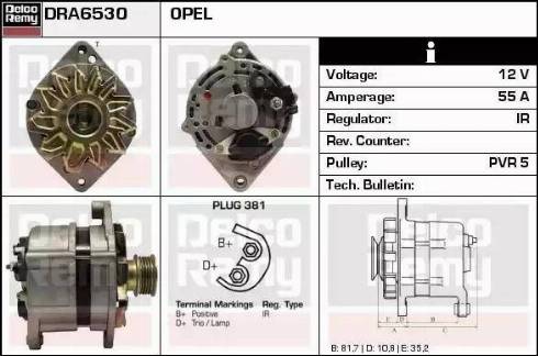 Remy DRA6530 - Генератор vvparts.bg