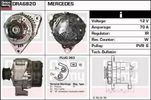 Remy DRA6820 - Генератор vvparts.bg