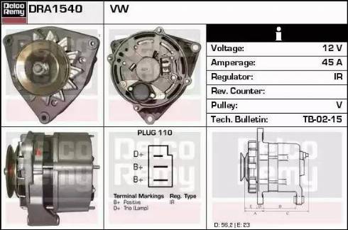 Remy DRA1540 - Генератор vvparts.bg