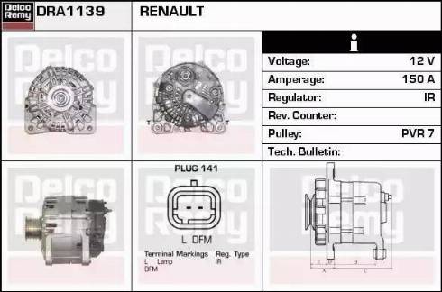 Remy DRA1139 - Генератор vvparts.bg