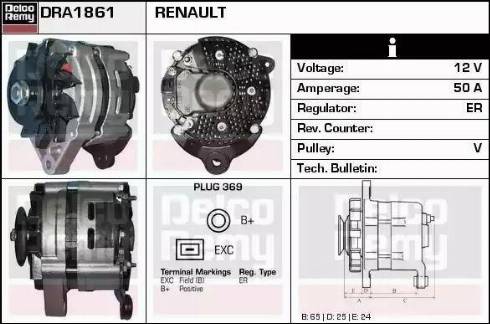 Remy DRA1861 - Генератор vvparts.bg