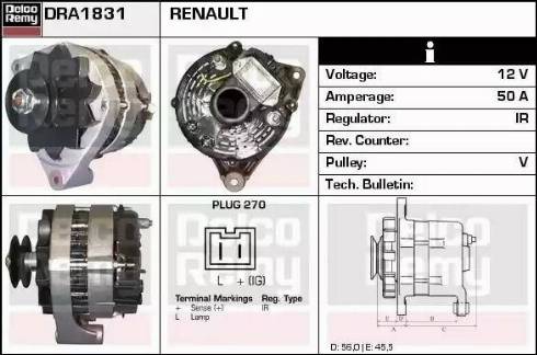 Remy DRA1831 - Генератор vvparts.bg