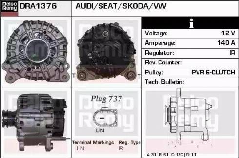 Remy DRA1376 - Генератор vvparts.bg