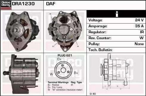 Remy DRA1230 - Генератор vvparts.bg