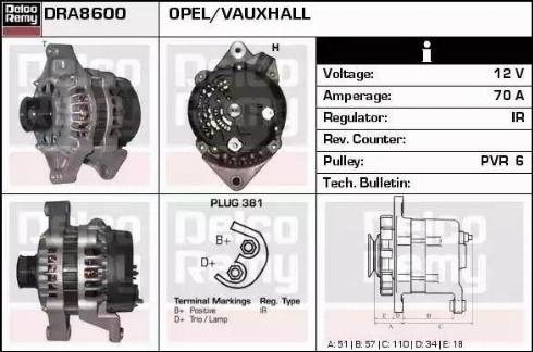 Remy DRA8600N - Генератор vvparts.bg