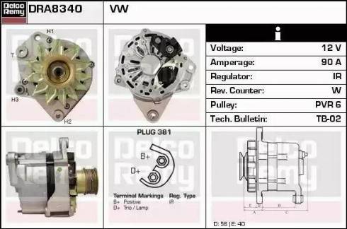 Remy DRA8340 - Генератор vvparts.bg