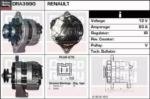 Remy DRA3990 - Генератор vvparts.bg