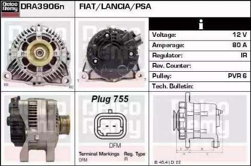 Remy DRA3906N - Генератор vvparts.bg