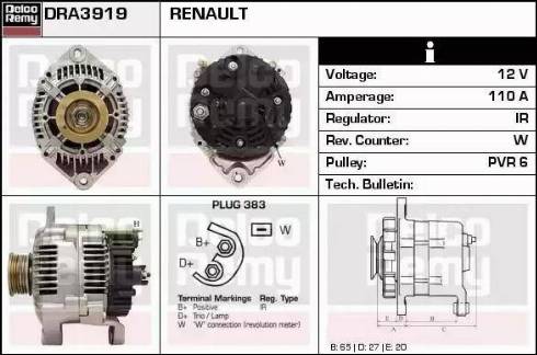 Remy DRA3919 - Генератор vvparts.bg