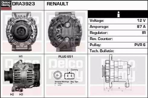 Remy DRA3923 - Генератор vvparts.bg