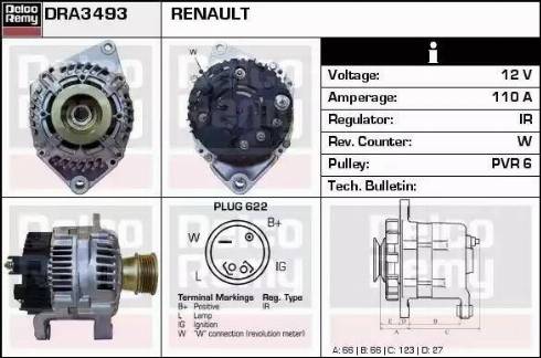 Remy DRA3493 - Генератор vvparts.bg