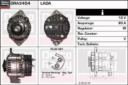 Remy DRA3454 - Генератор vvparts.bg