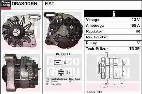 Remy DRA3409N - Генератор vvparts.bg