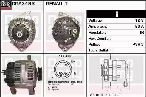 Remy DRA3486 - Генератор vvparts.bg