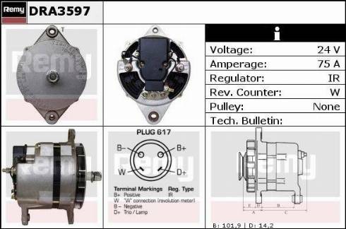 Remy DRA3597 - Генератор vvparts.bg