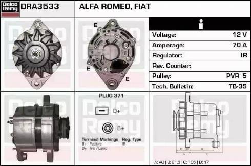 Remy DRA3533 - Генератор vvparts.bg