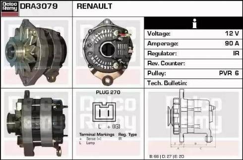 Remy DRA3079 - Генератор vvparts.bg