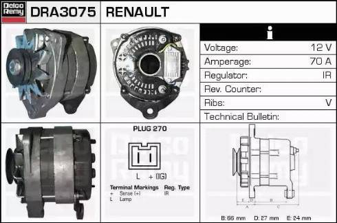 Remy DRA3075 - Генератор vvparts.bg