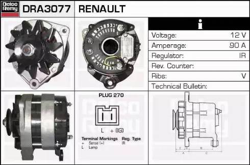 Remy DRA3077 - Генератор vvparts.bg