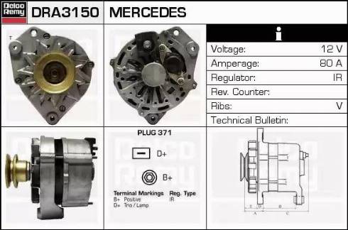 Remy DRA3150 - Генератор vvparts.bg